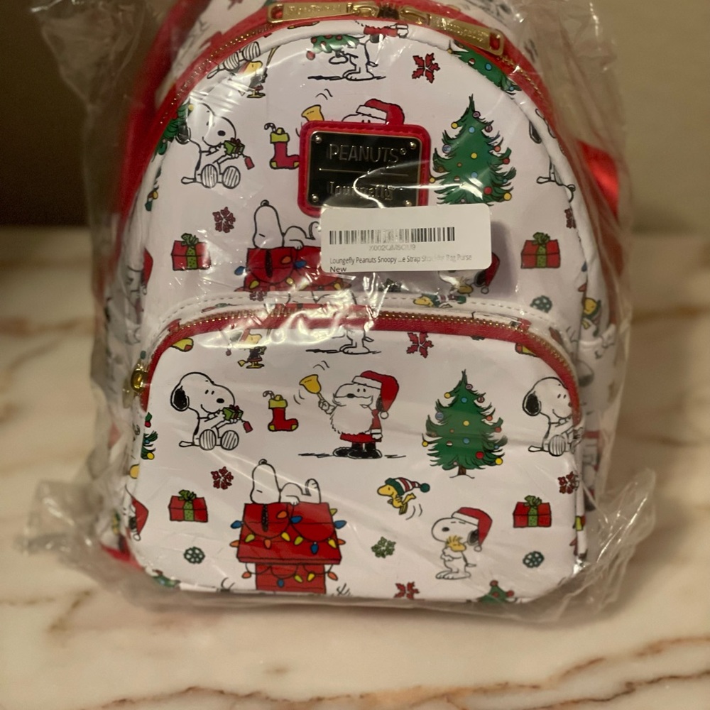 Loungefly Peanuts Snoopy & Woodstock Holiday Mini Backpack